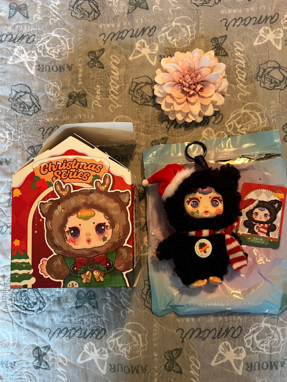 MM Sugar Baby Christmas Series Hanging Plush Christmas Cat